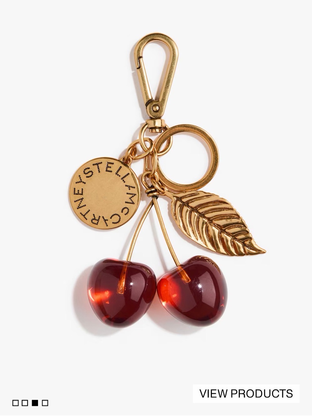 Sold out: Stella McCartney Gold-Tone Cherry Key Holder/ Charm